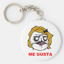Blonde Female Me Gusta Comic Rage Face Meme Keychain