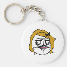 Blonde Female Me Gusta Comic Rage Face Meme Keychains