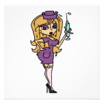 Blonde Hair Nurse Calls the Shots T-shirts Custom Invitation