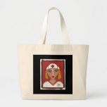Blonde RN - folk art nurse / nursing tote bag