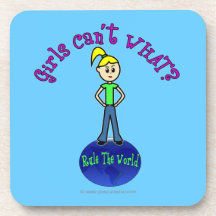 Blonde Rule The World Drink Coasters