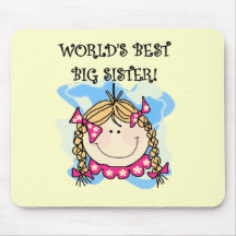 Blonde World's Best Big Sister Tshirts and Gifts Mouse Mats