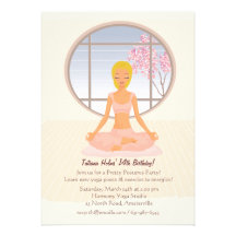 Blonde Yoga Girl Invitation