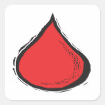 Blood Drop Square Sticker