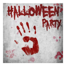 Blood Handprint Halloween Party Invitation