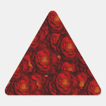 Blood red roses triangle stickers