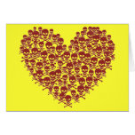 Blood Red Skull Heart Greeting Card