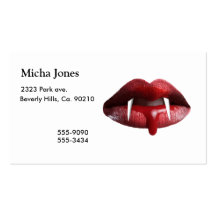 Bloody Vampire Red Lipstick Lips Business Card