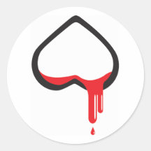 bloodyheart deerBLN round sticker