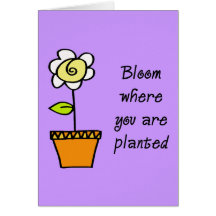 Bloom Where You Are Planted II Greeting Cards