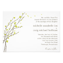 Blooming Branches Wedding Invitation - Lime