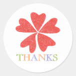 Blooming heart thank you sticker