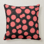 Blot Pattern - Tropical Pink on Black pillows