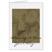 Blowing A Kiss Greeting Cards