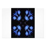 Blue and black 4 up repeat of wildflowers custom invitation