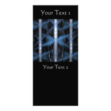 Blue and Black Abstract Design Fractal Art. Rack Card