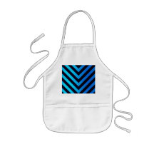 Blue and Black Downward Hazard Stripes Aprons
