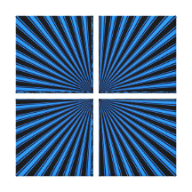 Blue and Black Funky Abstract Art  Wrapped Canvas Stretched Canvas Prints