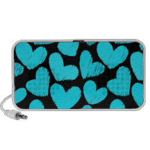 Blue and black hearts doodle speakers