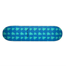 Blue and blue christmas trees pattern skate deck