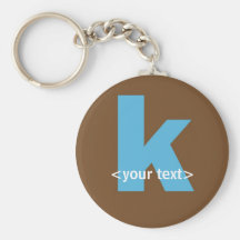 Blue and Brown Monogram - Letter K Key Chain