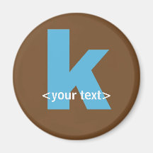 Blue and Brown Monogram - Letter K Refrigerator Magnets