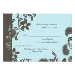 Blue and Brown Paisley and Floral Personalized Invite