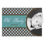 Blue and Brown Polka dot baby boy Thank you card