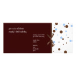 Blue and Brown Polka Dot Birthday Invitations