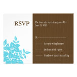 Blue and Brown Wedding RSVP Response Card invitations