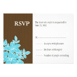 Blue and Brown Wedding RSVP Response Card invitations