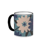Blue and Cream Blooms Coffee Mug mugs