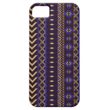 Blue and gold aztec pattern. Trend setter. iPhone 5 Covers