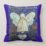Blue and Gold Cancer Angel Decorative Throw Pillow