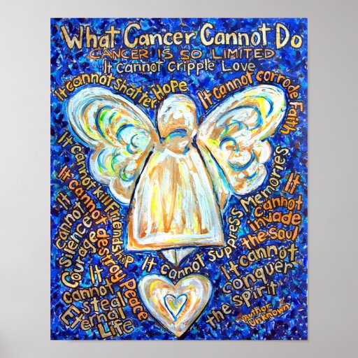 Blue and Gold Cancer Angel Print