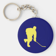 BLUE AND GOLD HOCKEY KEY CHAIN