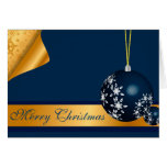 Blue and Golden Merry Christmas Card