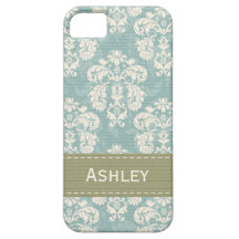Blue and Green Damask