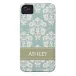 Blue and Green Damask iPhone 4 4s Case Cover iPhone 4 Cases