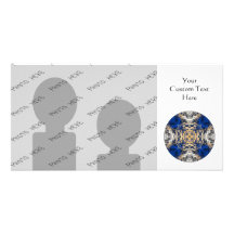 Blue and Orange Intricate Pattern on White Photo Card