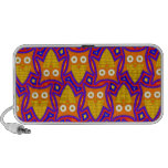 Blue and Orange Owl Pattern Mp3 Speakers