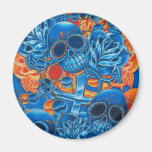 Blue and Orange Skulls Magnet