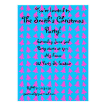 Blue and pink christmas tree pattern announcement