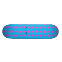 Blue and pink christmas tree pattern skate deck