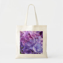 Blue and pink hortensia close up bag