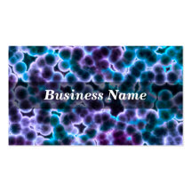 Blue and Purple Cells on Black Background Business Cards