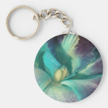 Blue and purple orchid close up key chain