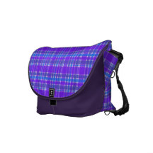 Blue and purple plaid commuter bags