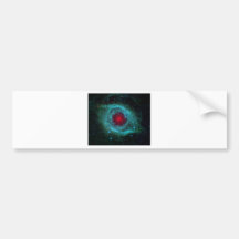 Blue and red helix nebula star cluster bumper sticker