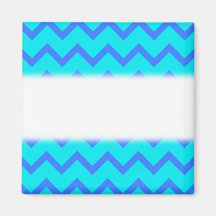 Blue and Teal Zigzag Pattern. Fridge Magnet
